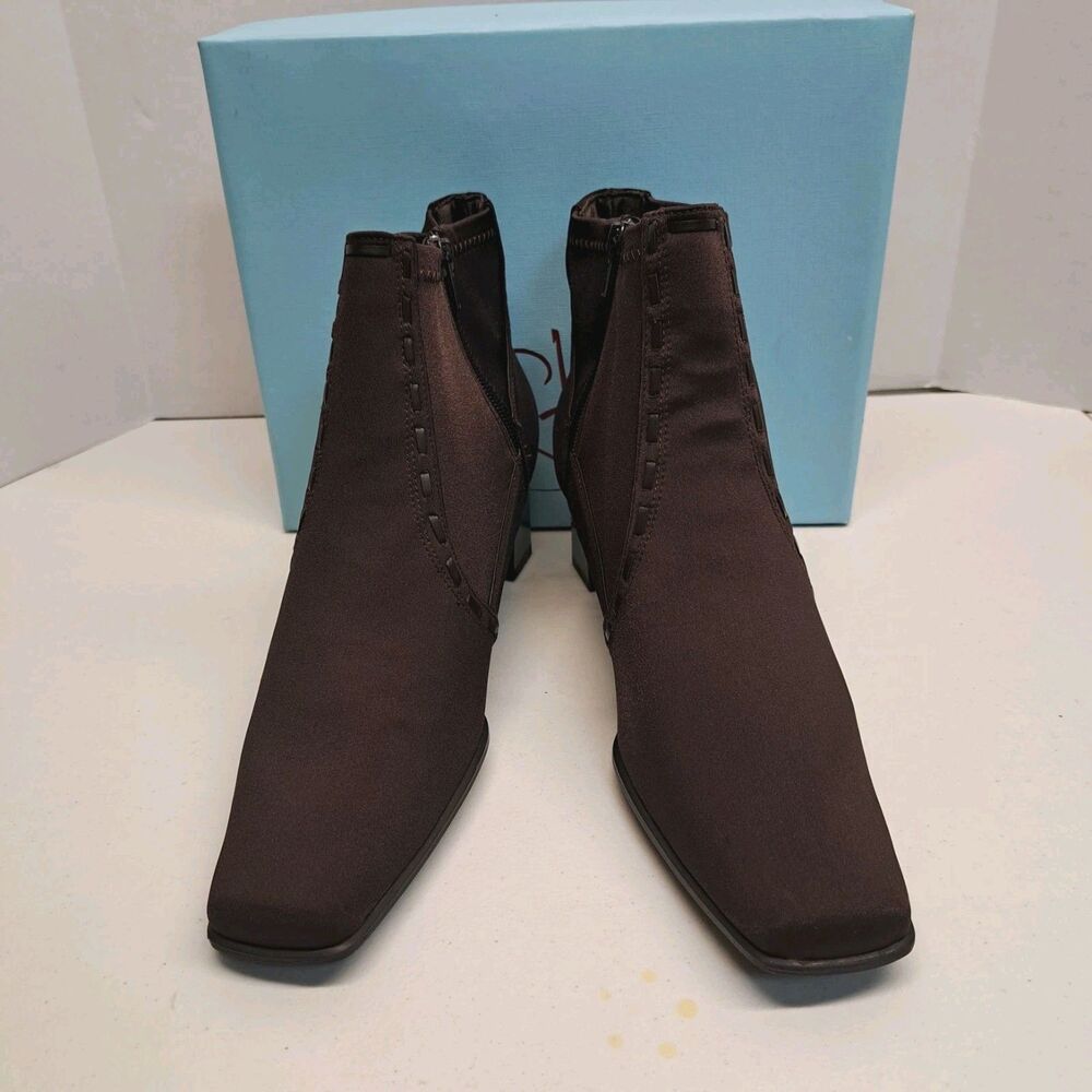 LifeStride Stockton Ankle Brown Boots Woman's 11W Soft Fabric Upper